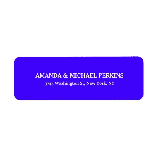 Moderne Creative Minimalist Plain Ultramarine Blue Etiket (Voorkant)