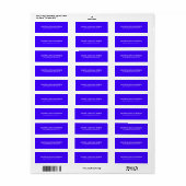 Moderne Creative Minimalist Plain Ultramarine Blue Etiket (Full Sheet)