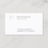 Moderne Creative Monogram White Simple Sjabloon Visitekaartje (Voorkant)