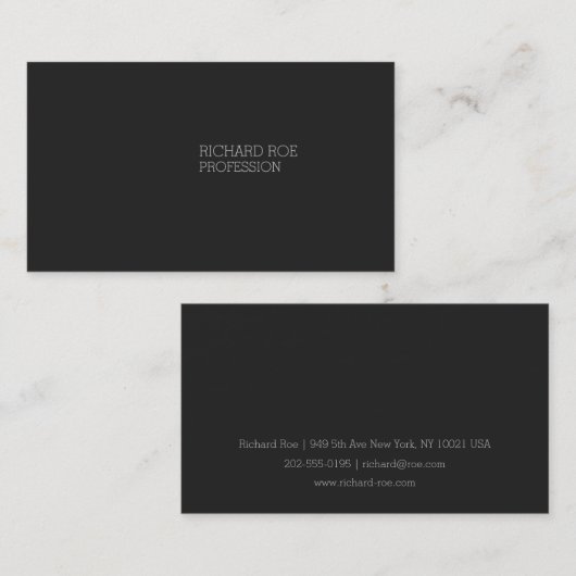 Moderne Creative Professional Black-Visitekaartjes Visitekaartje (Voorkant / Achterkant)