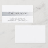 Moderne Creative Professional Simple Silver Plain Visitekaartje (Voorkant / Achterkant)
