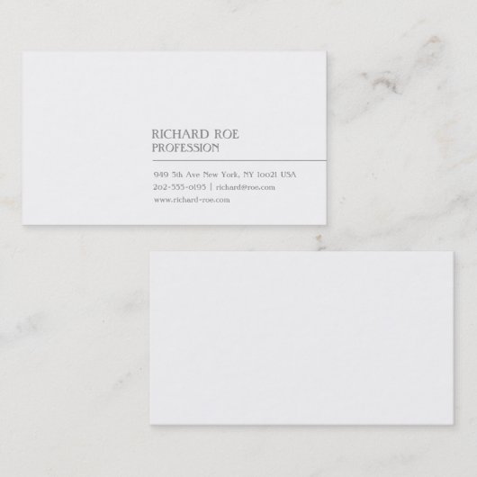 Moderne Creative Professional White Visitekaartjes (Voorkant / Achterkant)