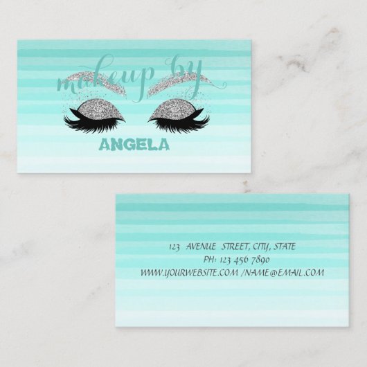 Moderne Creative Proffesional Faux Lashes-Makeup k Visitekaartje (Voorkant / Achterkant)