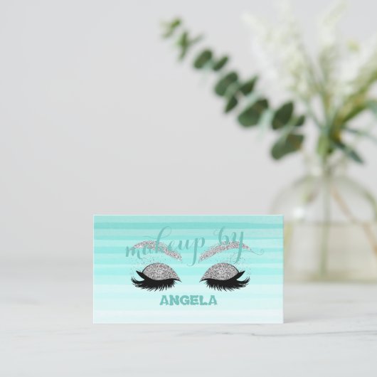 Moderne Creative Proffesional Faux Lashes-Makeup k Visitekaartje (Staand voorkant)