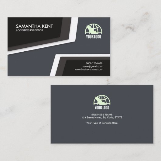 Moderne Creative Topographic Logistic Contours Visitekaartje (Voorkant / Achterkant)