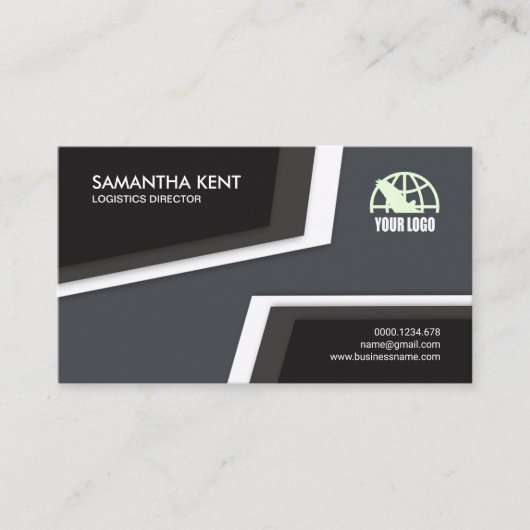 Moderne Creative Topographic Logistic Contours Visitekaartje (Voorkant)