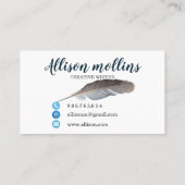 Moderne Creative Writer Feather Logo Visitekaartje (Achterkant)