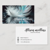 Moderne Creative Writer Feather Logo Visitekaartje (Voorkant / Achterkant)