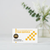 Moderne Creative Yellow Taxi Check Box-driver Visitekaartje (Staand voorkant)