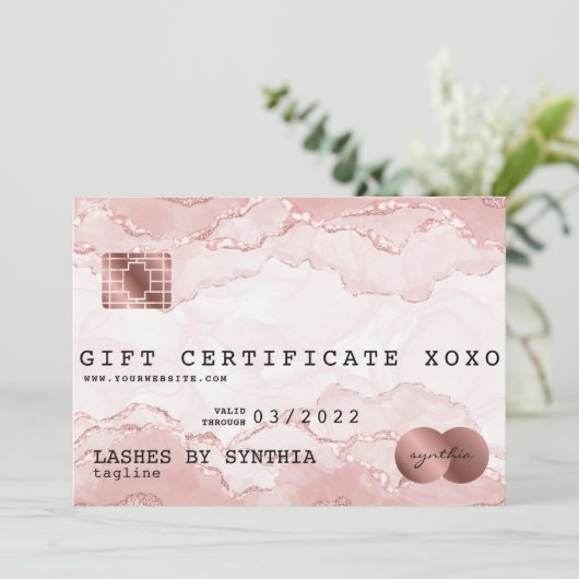 Moderne creditcard Cadeaubon Voeg je Logo toe (Staand voorkant)