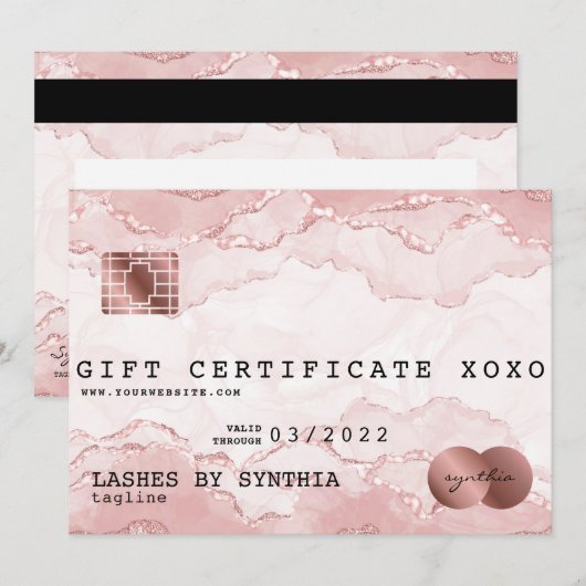 Moderne creditcard Cadeaubon Voeg je Logo toe (Voorkant / Achterkant)