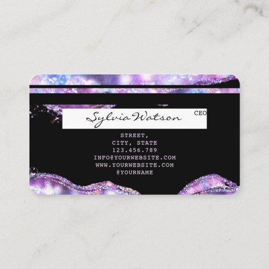 Moderne creditcard styling opal Iridescent Visitekaartje (Achterkant)