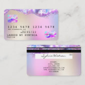 Moderne creditcard styling opal Iridescent Visitekaartje (Voorkant / Achterkant)