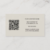 Moderne Creëer uw Logo QR-Visitekaartje Visitekaartje (Achterkant)