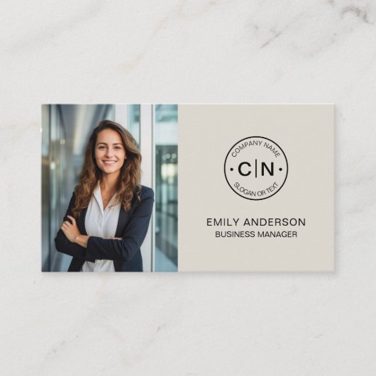 Moderne Creëer uw Logo QR-Visitekaartje Visitekaartje (Voorkant)