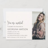 Moderne Crème 5 Foto Afstuderen Aankondiging (Achterkant)