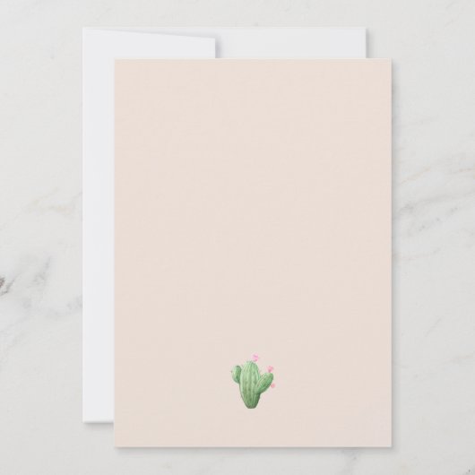 Moderne Crème Beige Cactus Verjaardagsfeestje Kaart (Achterkant)