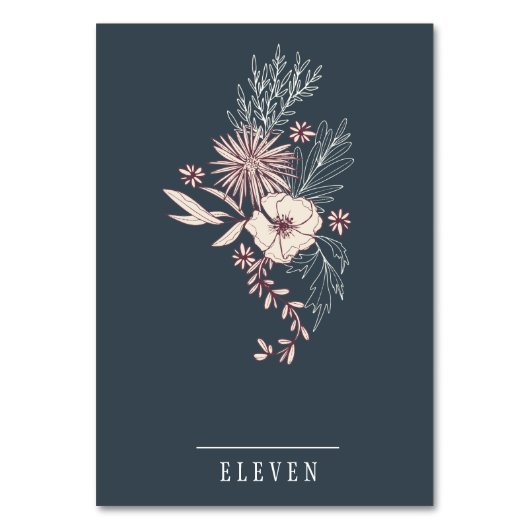 Moderne Crème Bloemen Bruiloft Tafel Kaart (Voorkant)