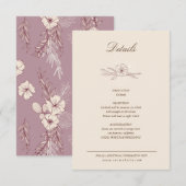 Moderne Crème Bloemendetails Enclusekaart Informatiekaartje (Voorkant / Achterkant)