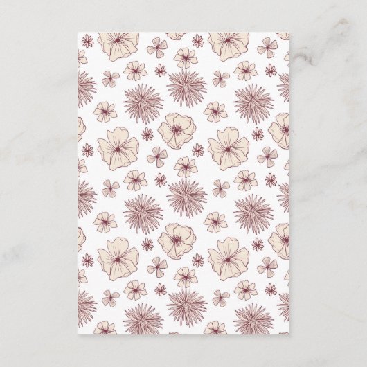 Moderne Crème Bloemendetails Envelopkaart Informatiekaartje (Achterkant)