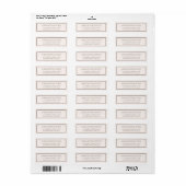 Moderne Crème Bruin Etiket (Full Sheet)