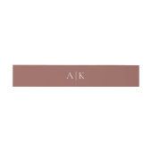 Moderne Crème Bruin Monogram Aarde Toon bruiloft Uitnodigingen Wikkel (Vlak)