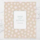 Moderne Crème en Blauw Wijn Etiket (Enkel label)