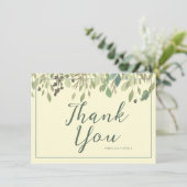 Moderne crème en eucalyptus - Hartelijk dank voor  Bedankkaart (Staand voorkant)