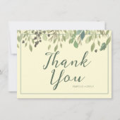 Moderne crème en eucalyptus - Hartelijk dank voor  Bedankkaart (Voorkant)