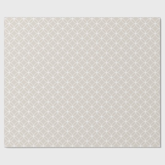 Moderne Crème en Witte Cirkel Diamantpatroon Cadeaupapier (Vlak)