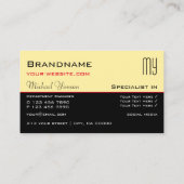 Moderne crème en zwart met Initialen Professional Visitekaartje (Achterkant)