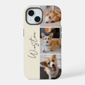 Moderne Crème Foto Collage iPhone 15 Case (Achterkant)