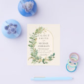 Moderne Crème Gouden Groene Bladeren Botanische Br Flyer (Enkel)