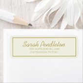 Moderne Crème Gouden Script Etiket (Insitu)