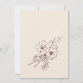 Moderne Creme Mauve Floral Wedding Kaart (Achterkant)