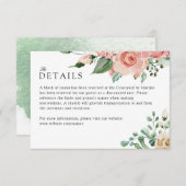 Moderne Creme Roos Trouwkamer Details Kaart (Voorkant / Achterkant)