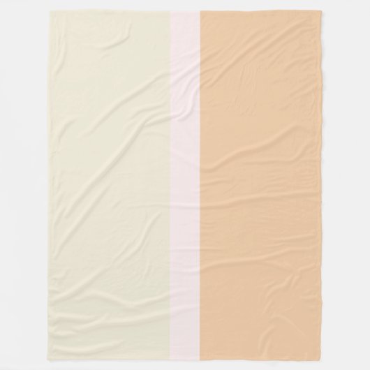 Moderne Crème Roze Perzik Kleurblok Fleece Deken (Voorkant)