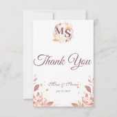 Moderne crème rustieke bezembloem dank u kaart (Voorkant)