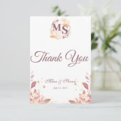 Moderne crème rustieke bezembloem dank u kaart (Staand voorkant)