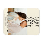 Moderne Crème Save the Date Trouwfoto Magneet (Horizontaal)