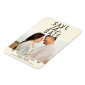 Moderne Crème Save the Date Trouwfoto Magneet (Linkerzijde)