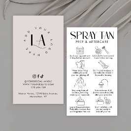Moderne Crème & Wit Elegant Spray Tan Nazorg Visitekaartje