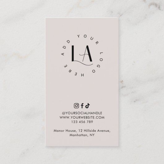 Moderne Crème & Wit Elegant Spray Tan Nazorg Visitekaartje (Achterkant)