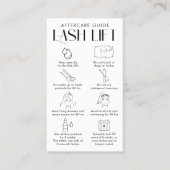 Moderne Crème & Wit Elegante Lash Lift Nazorg Visitekaartje (Voorkant)