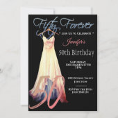 Moderne Crème Zwart Digitale Kunst 50e Kaart (Voorkant)