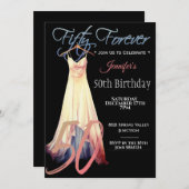 Moderne Crème Zwart Digitale Kunst 50e Kaart (Voorkant / Achterkant)