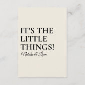 Moderne crème zwart funky retro bruiloft details informatiekaartje (Achterkant)