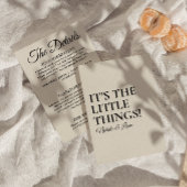 Moderne crème zwart funky retro bruiloft details informatiekaartje