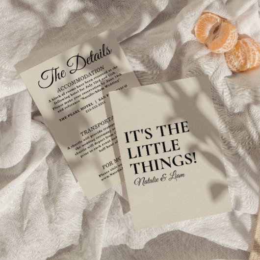 Moderne crème zwart funky retro bruiloft details informatiekaartje