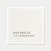 Moderne crème zwarte minimalistische hedendaagse t servet (Voorkant)